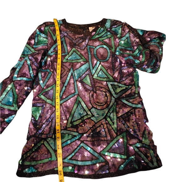 Gorgeous Sequins Joan Leslie Evenings Blouse-Size Medium - Picture 11 of 16